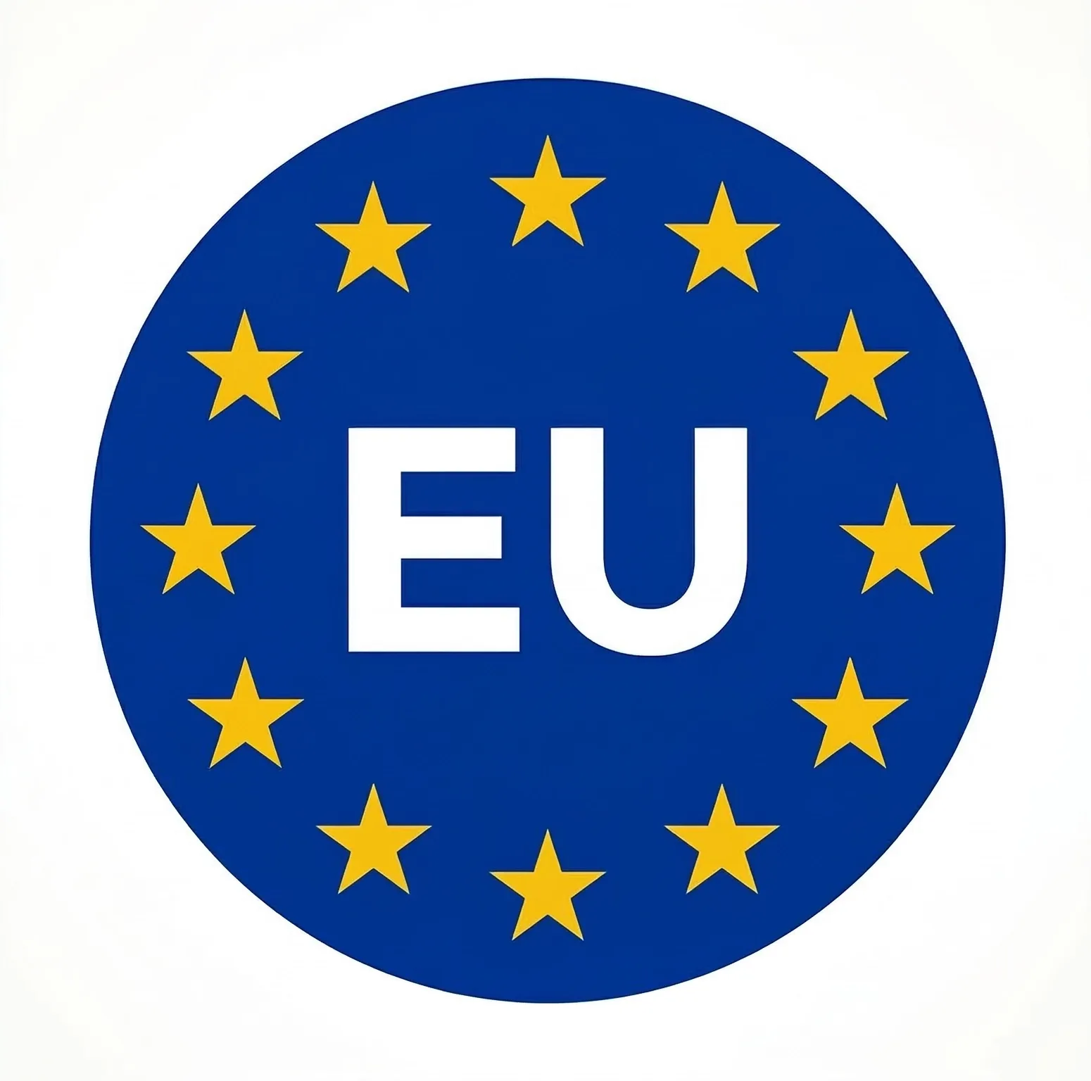 European Union flag seal, made in the EU