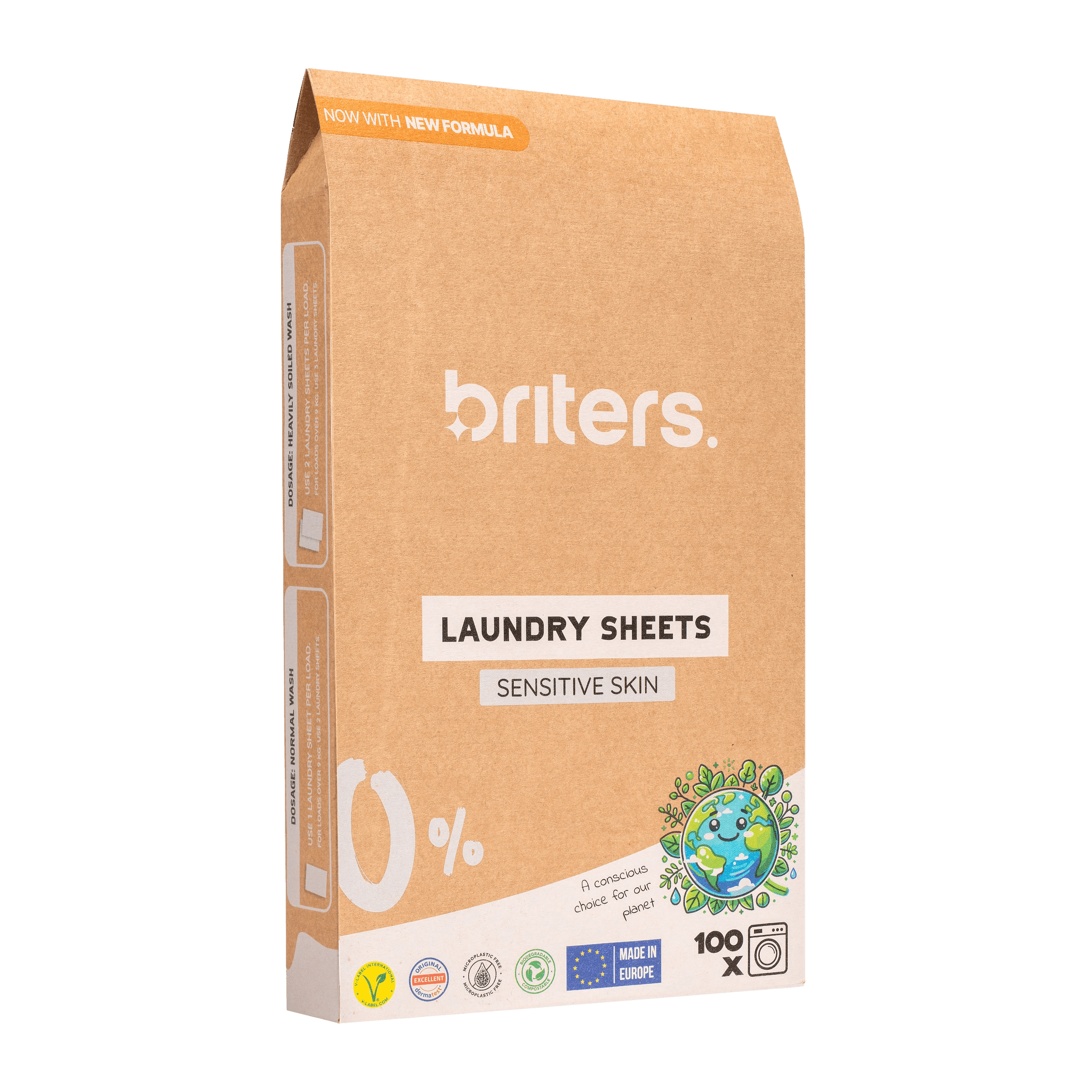 Briters Sensitive Skin wasstrips verpakking naast een enkele wasstrip